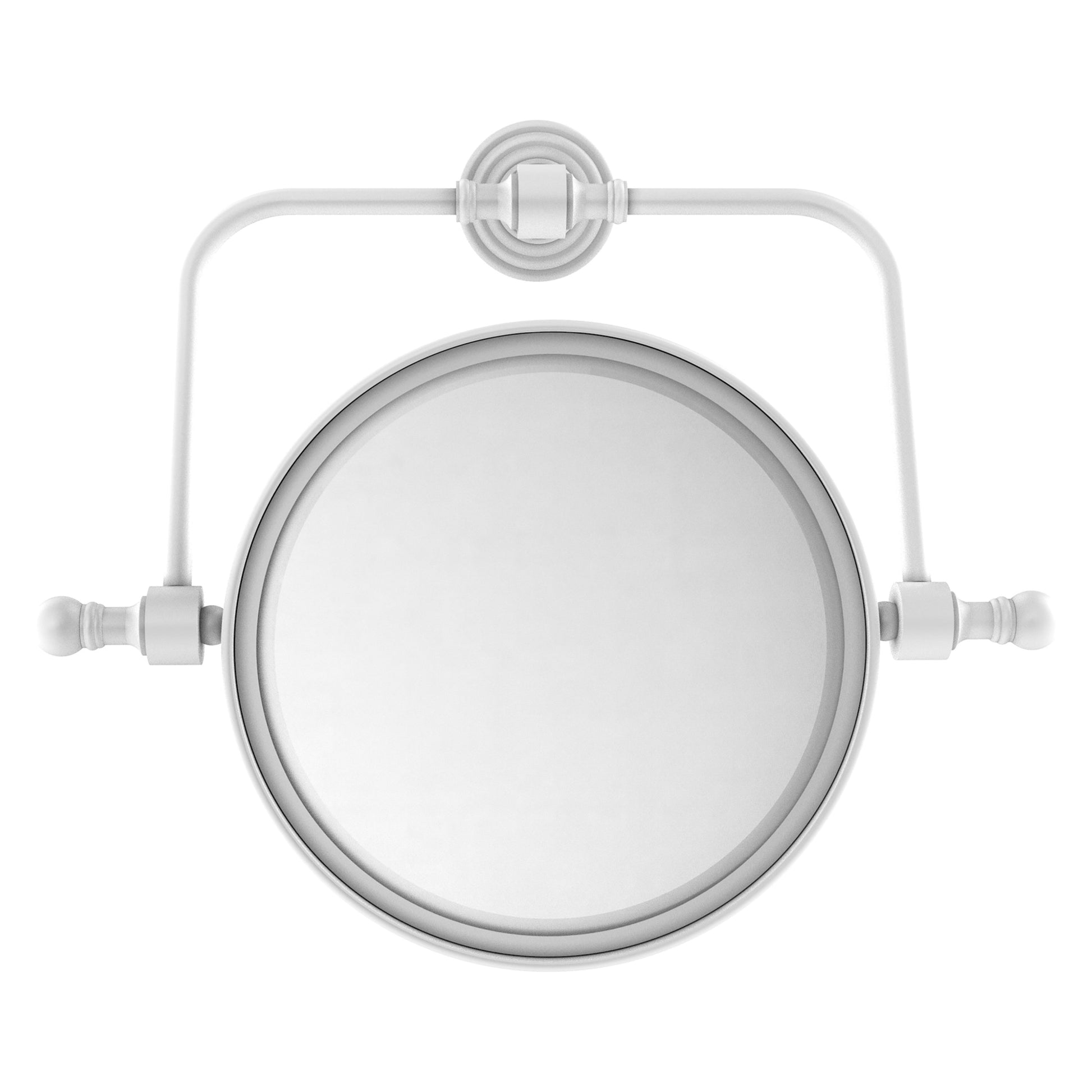 Allied Brass RWM-4/4X-WHM Retro Wave 8" Matte White Wall-Mounted Swivel Make-Up Mirror