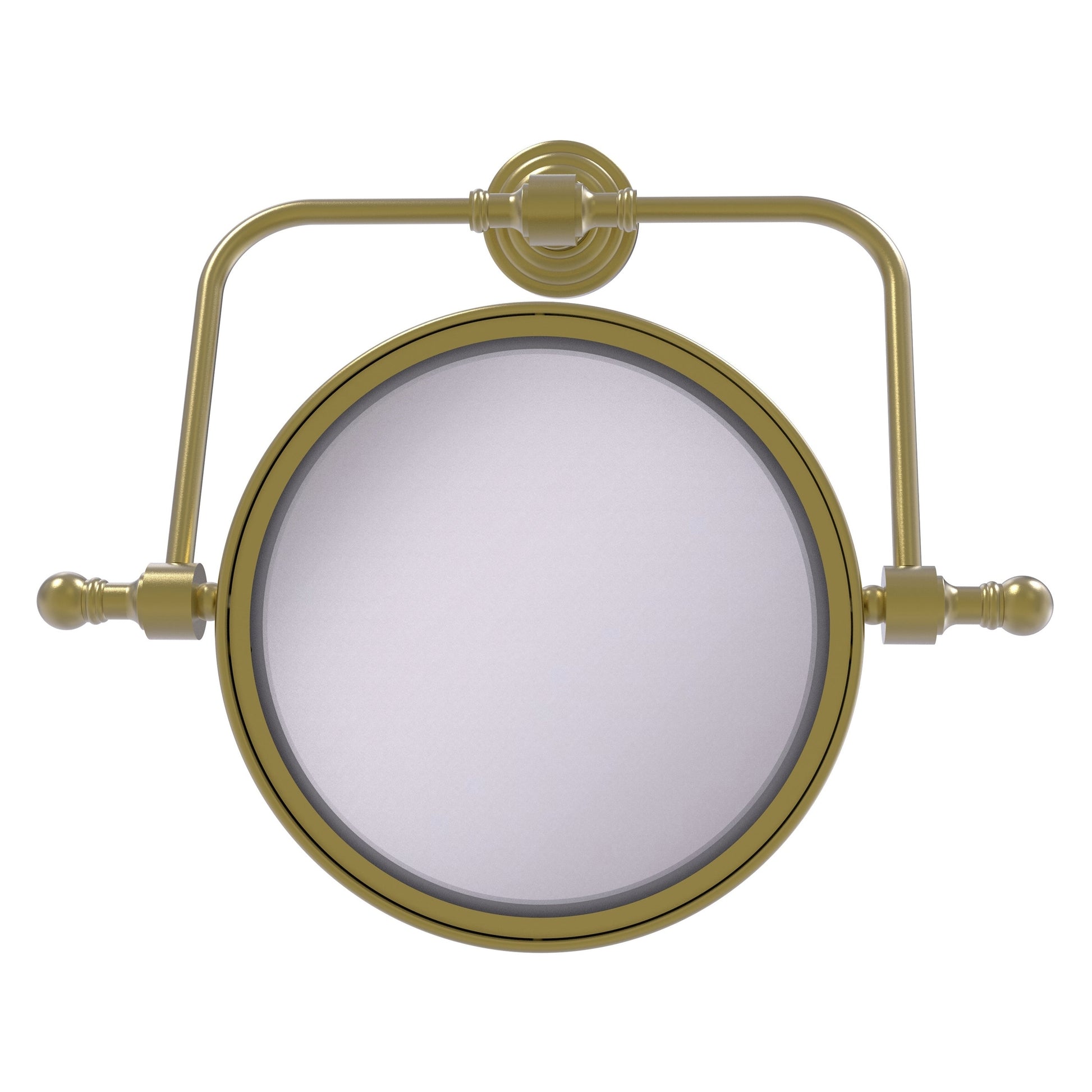 Allied Brass RWM-4/5X-SBR Retro Wave 8" Satin Brass Wall-Mounted Swivel Make-Up Mirror