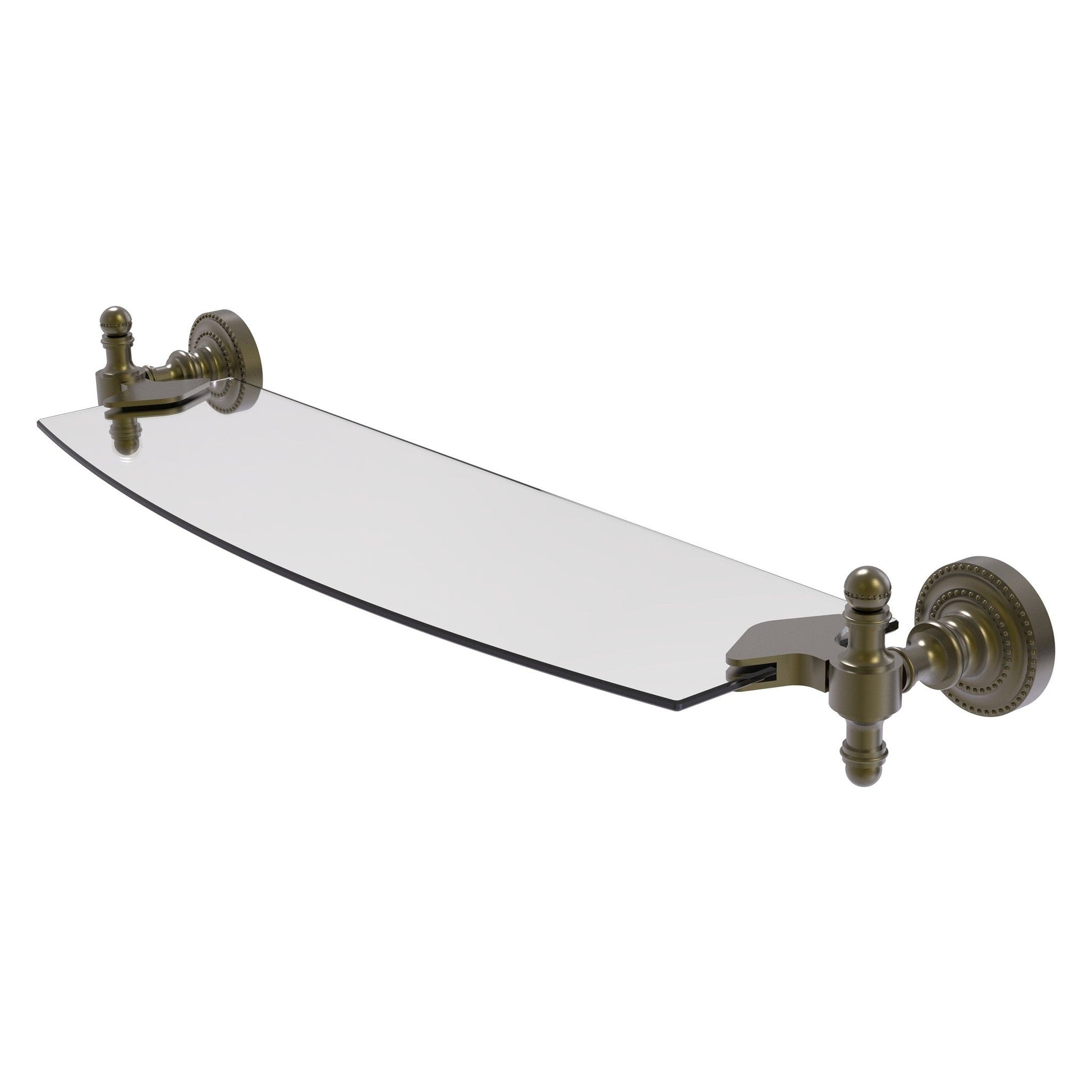 Allied Brass Retro Dot 18" Antique Brass Glass Shelf