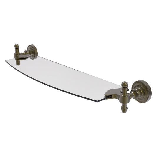 Allied Brass Retro Dot 18" Antique Brass Glass Shelf