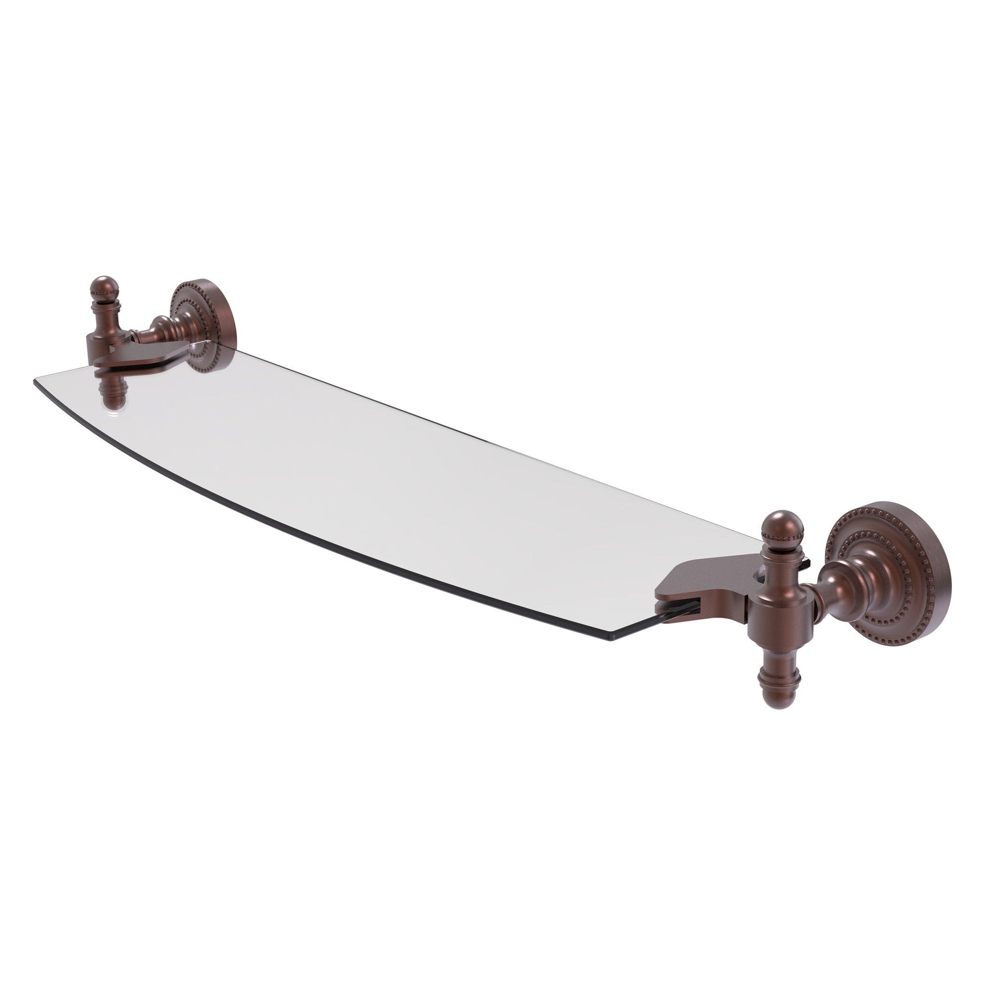Allied Brass Retro Dot 18" Antique Copper Glass Shelf