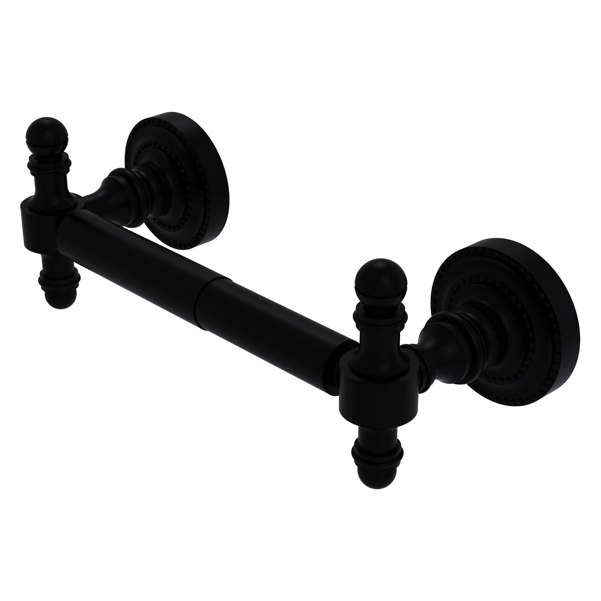 Allied Brass Retro Dot 2 Post Matte Black Toilet Tissue Holder