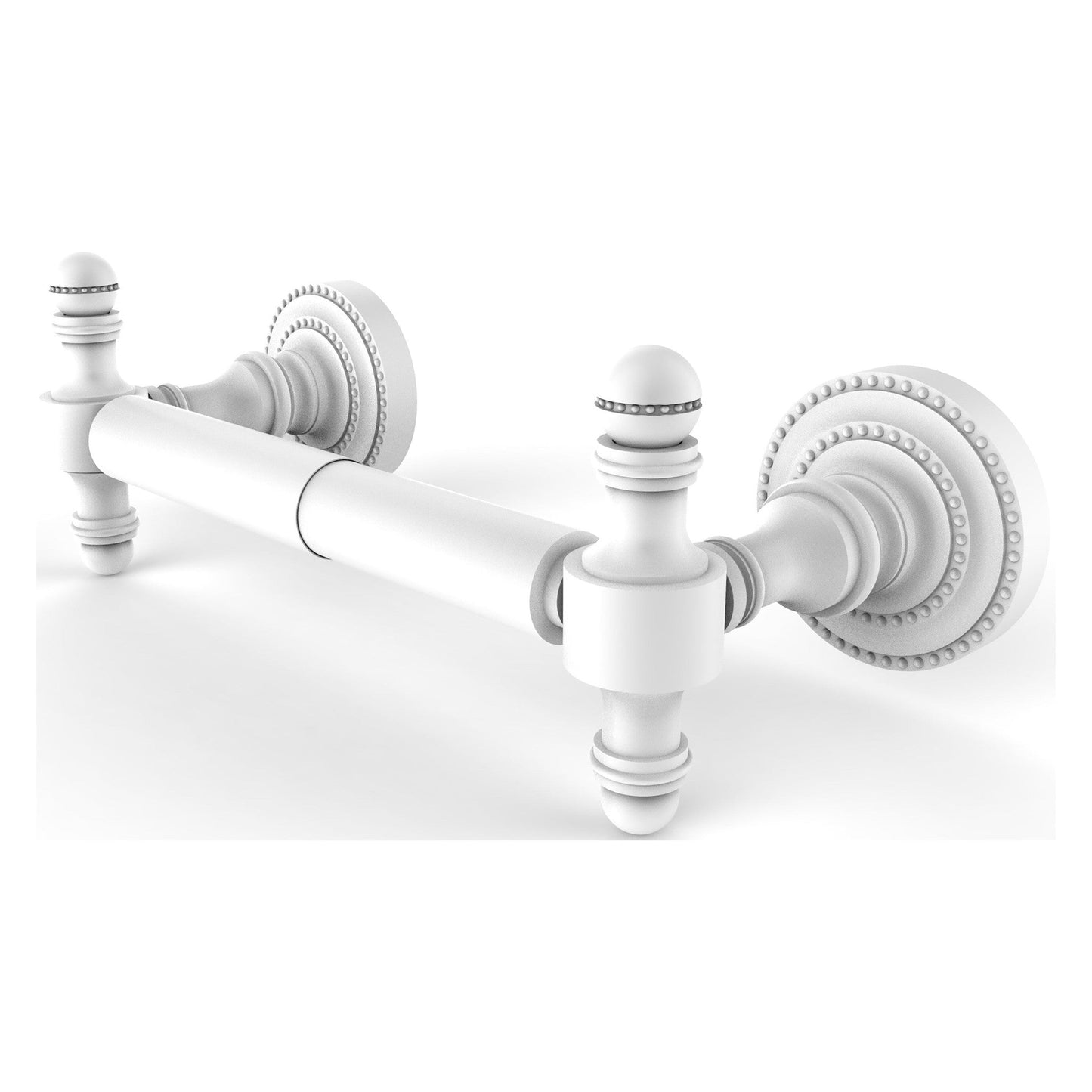 Allied Brass Retro Dot 2 Post Matte White Toilet Tissue Holder