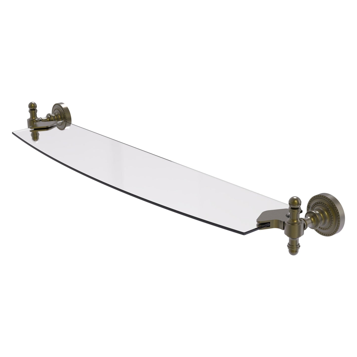 Allied Brass Retro Dot 24" Antique Brass Glass Shelf