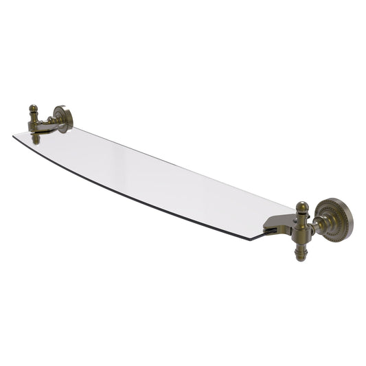 Allied Brass Retro Dot 24" Antique Brass Glass Shelf