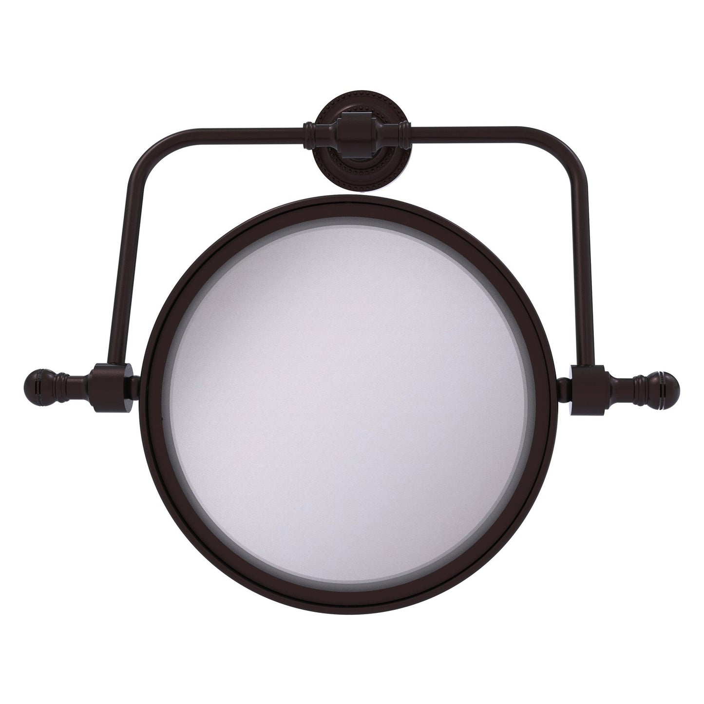 Allied Brass Retro Dot 8" Antique Bronze Wall Mounted Swivel Make-Up Mirrors With 2X Magnification