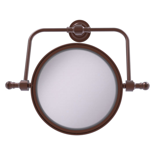 Allied Brass Retro Dot 8" Antique Copper Wall Mounted Swivel Make-Up Mirrors With 2X Magnification