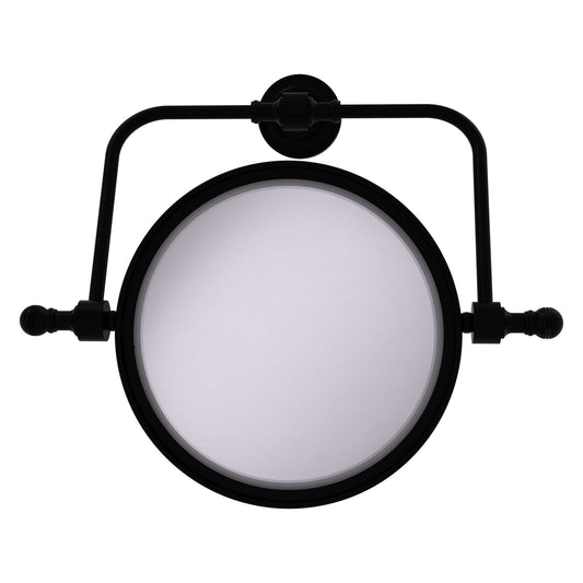 Allied Brass Retro Dot 8" Matte Black Wall Mounted Swivel Make-Up Mirrors With 2X Magnification