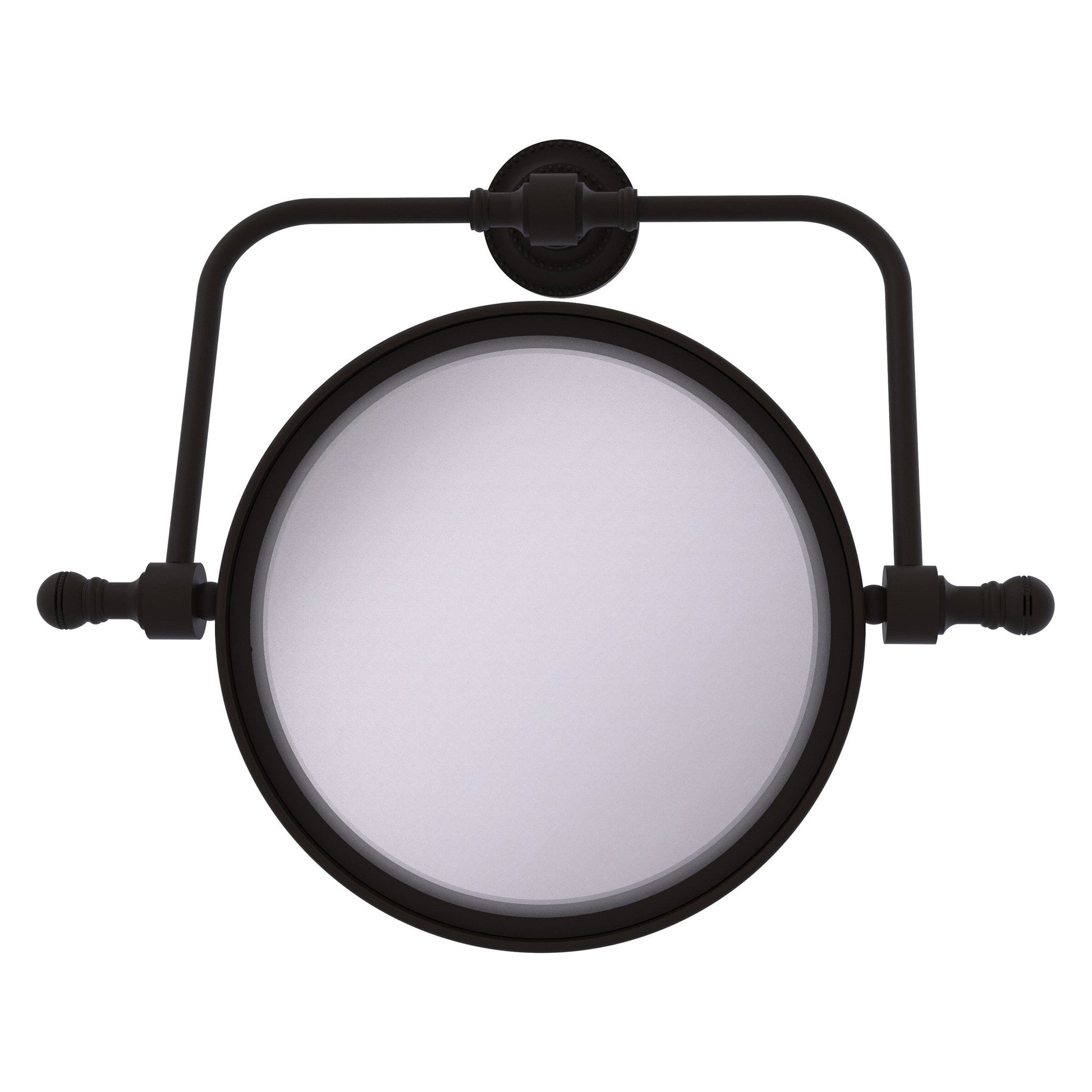 Allied Brass Retro Dot 8" Oil Rubbed Bronze Wall Mounted Swivel Make-Up Mirrors With 2X Magnification