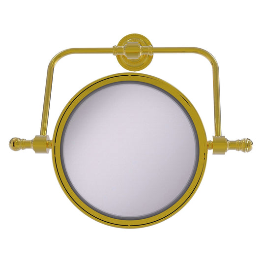 Allied Brass Retro Dot 8" Polished Brass Wall Mounted Swivel Make-Up Mirrors With 2X Magnification