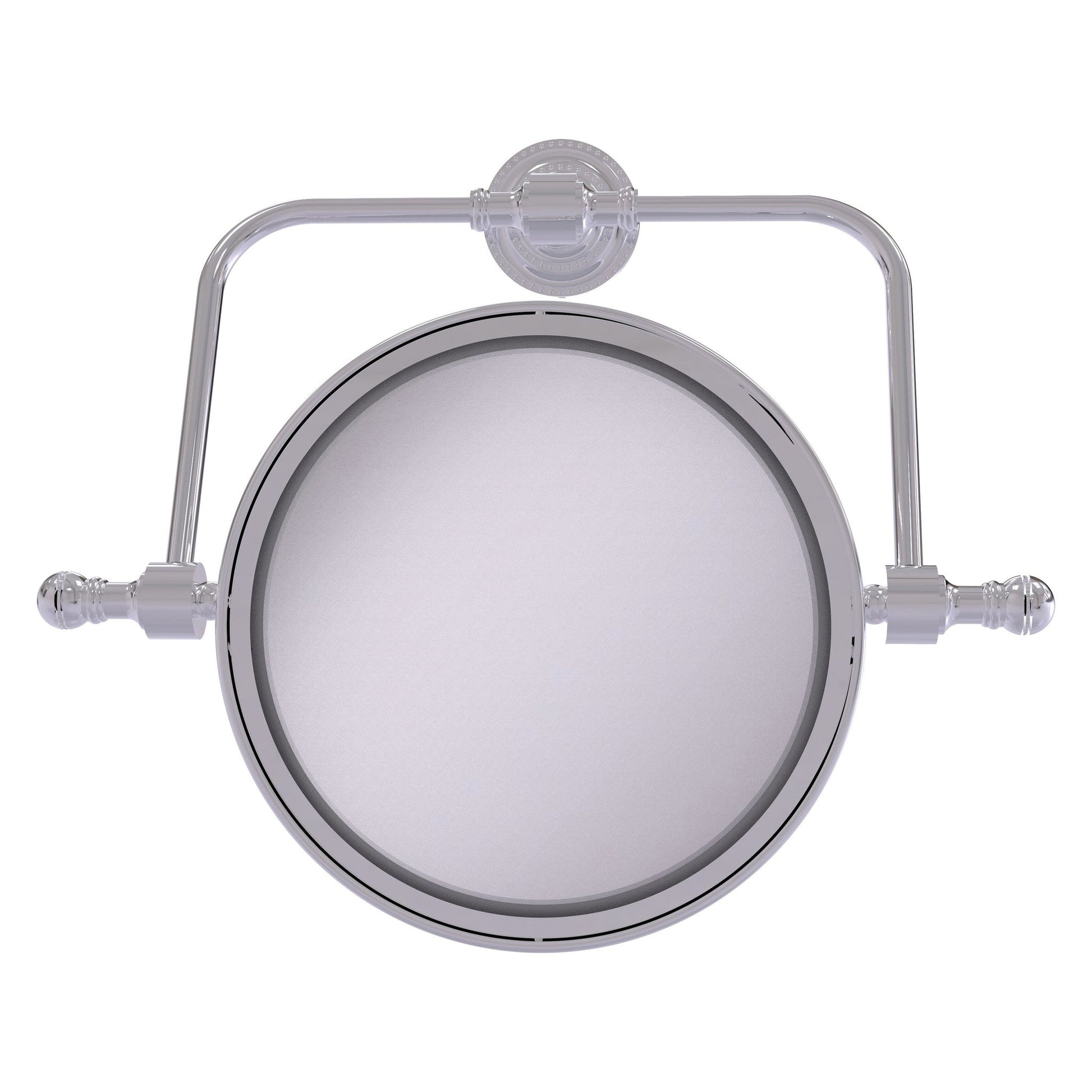 Allied Brass Retro Dot 8" Polished Chrome Wall Mounted Swivel Make-Up Mirrors With 3X Magnification