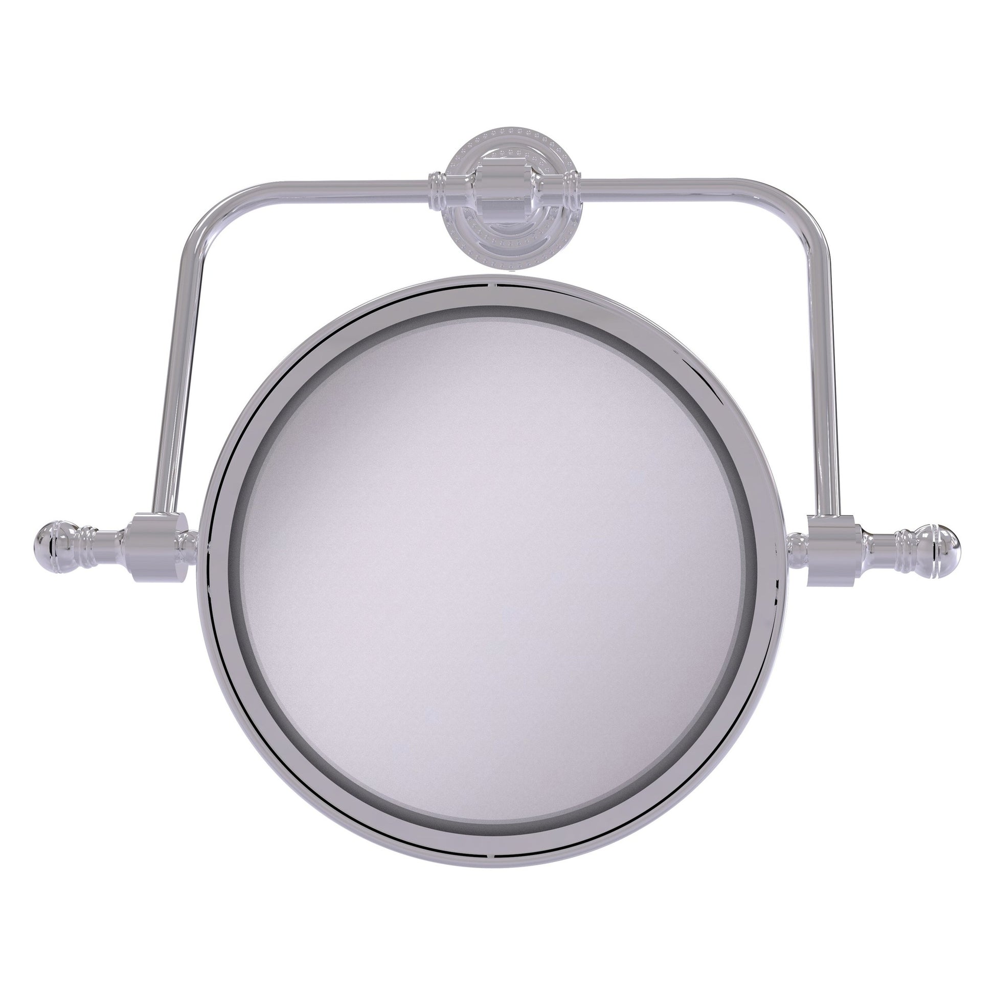 Allied Brass Retro Dot 8" Polished Chrome Wall Mounted Swivel Make-Up Mirrors With 4X Magnification