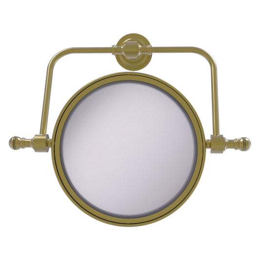 Allied Brass Retro Dot 8" Satin Brass Wall Mounted Swivel Make-Up Mirrors With 3X Magnification