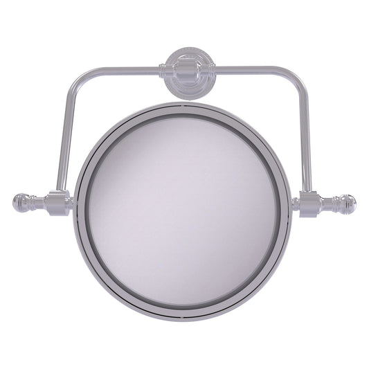 Allied Brass Retro Dot 8" Satin Chrome Wall Mounted Swivel Make-Up Mirrors With 2X Magnification