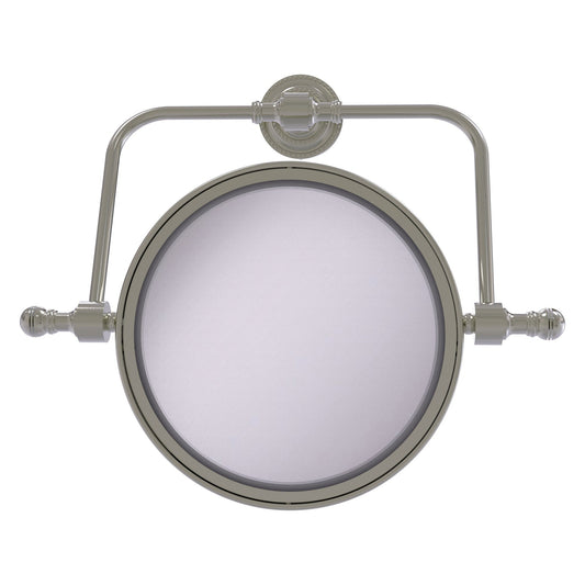 Allied Brass Retro Dot 8" Satin Nickel Wall Mounted Swivel Make-Up Mirrors With 3X Magnification