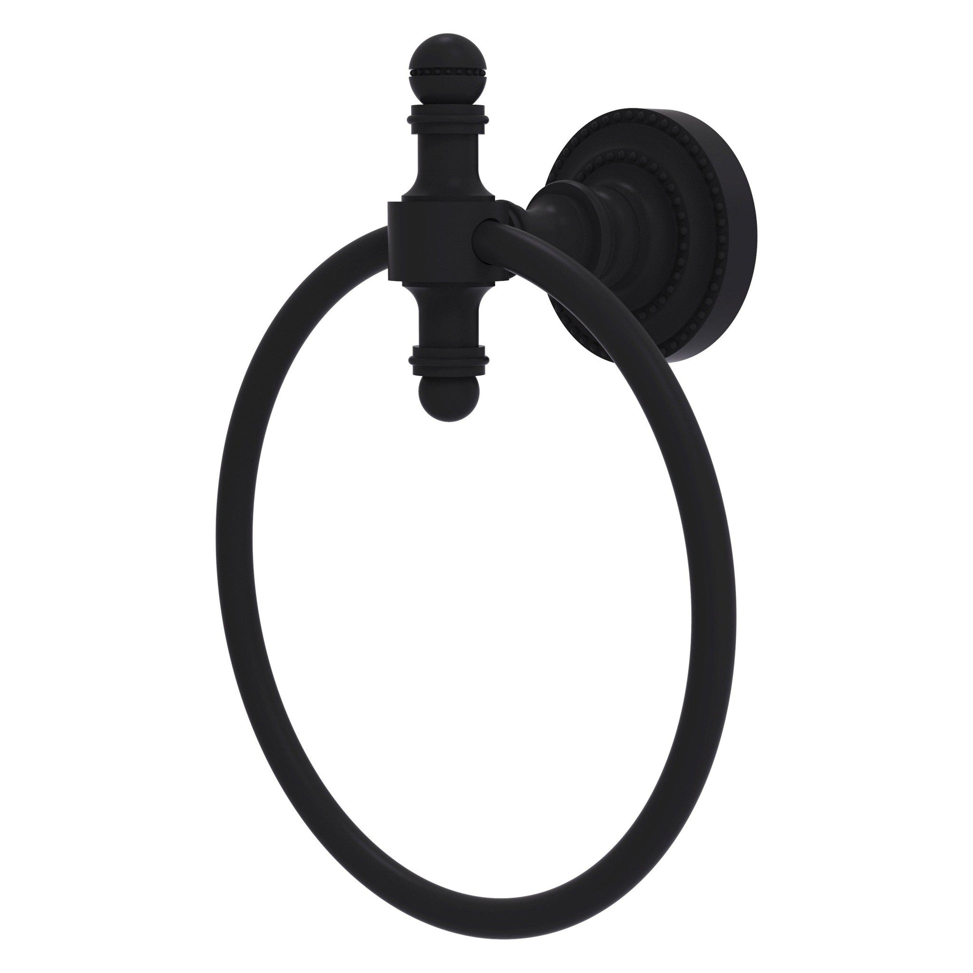 Allied Brass Retro Dot Matte Black Towel Ring