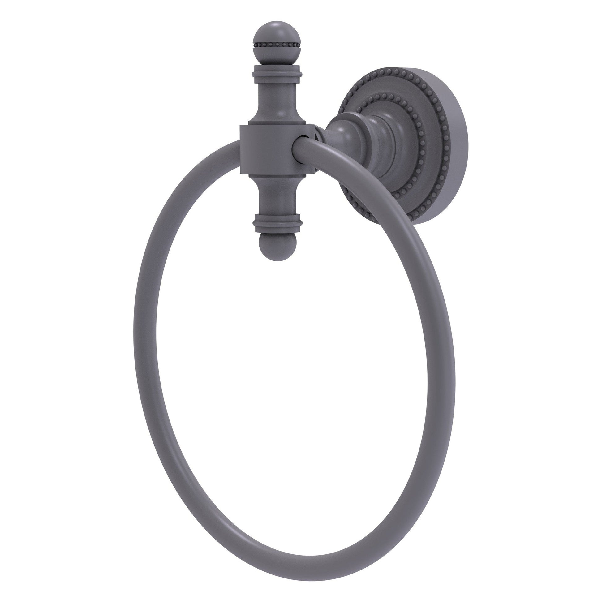 Allied Brass Retro Dot Matte Gray Towel Ring