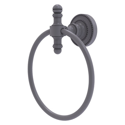 Allied Brass Retro Dot Matte Gray Towel Ring