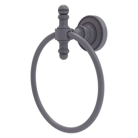 Allied Brass Retro Dot Matte Gray Towel Ring