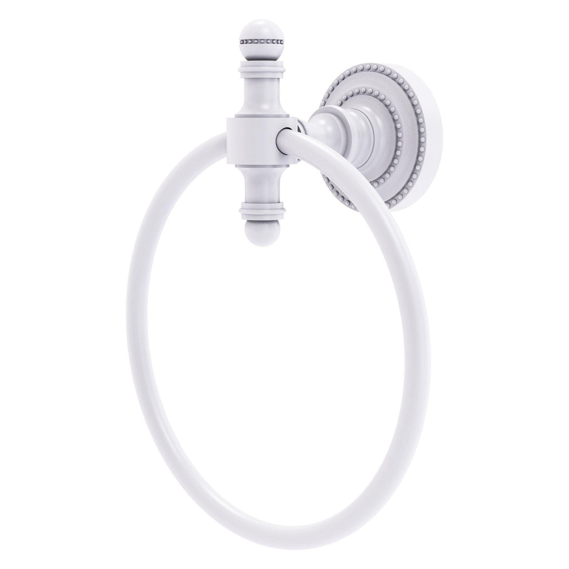 Allied Brass Retro Dot Matte White Towel Ring