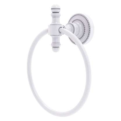 Allied Brass Retro Dot Matte White Towel Ring