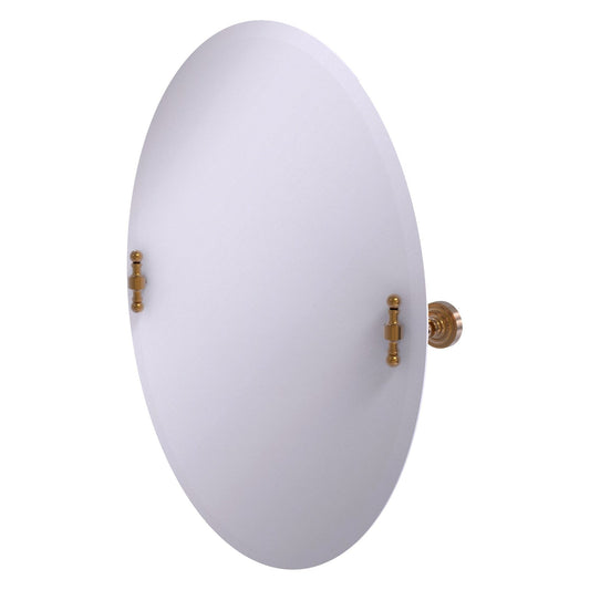 Allied Brass Retro Dot Oval Brushed Bronze Frameless Tilt Wall Mirror With Beveled Edge