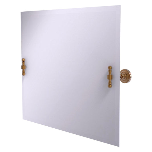 Allied Brass Retro Dot Rectangular Brushed Bronze Frameless Landscape Tilt Wall Mirror With Beveled Edge