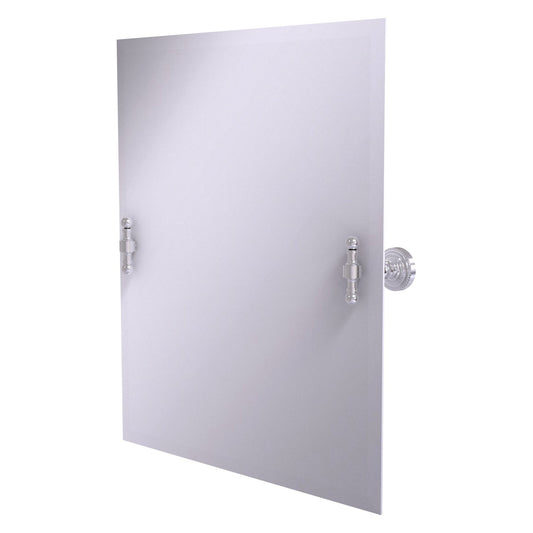 Allied Brass Retro Dot Rectangular Satin Chrome Frameless Tilt Wall Mirror With Beveled Edge