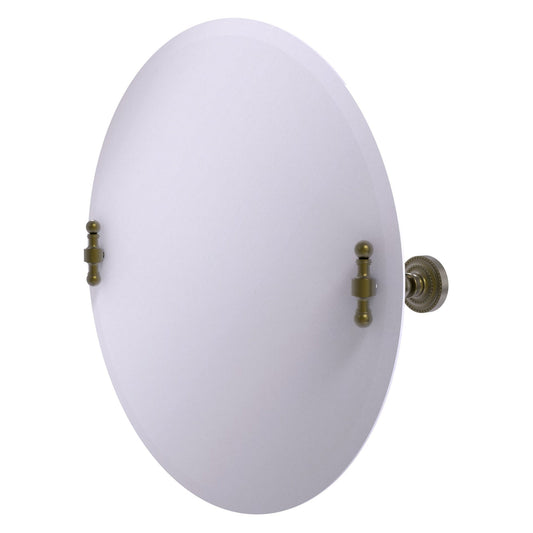 Allied Brass Retro Dot Round Antique Brass Frameless Tilt Wall Mirror With Beveled Edge