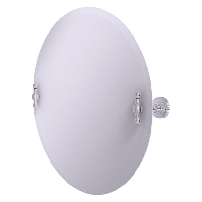 Allied Brass Retro Dot Round Polished Chrome Frameless Tilt Wall Mirror With Beveled Edge