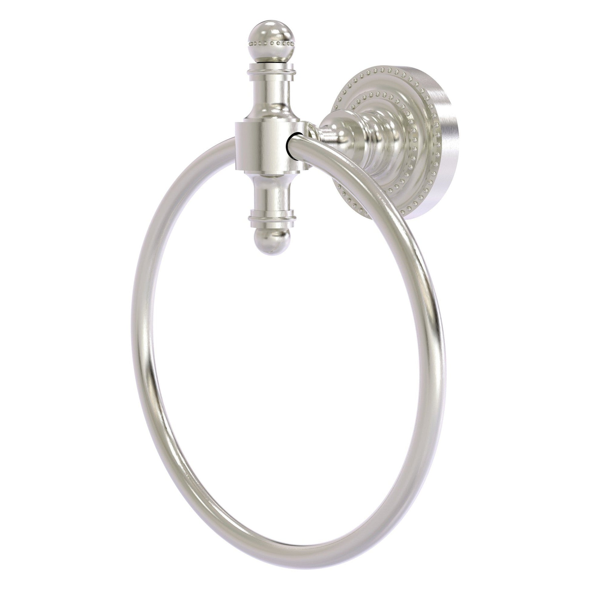Allied Brass Retro Dot Satin Nickel Towel Ring