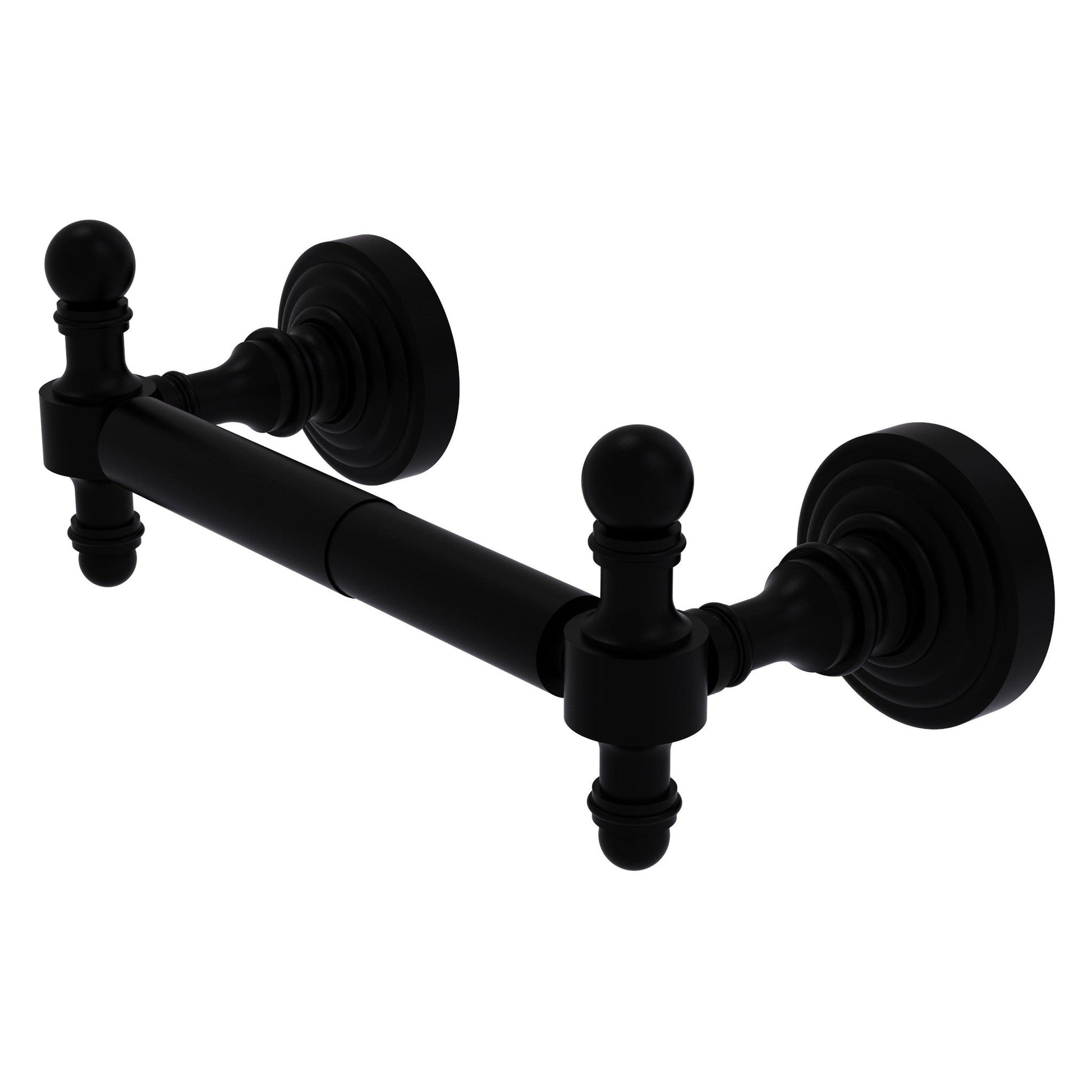 Allied Brass Retro Wave 2 Post Matte Black Toilet Tissue Holder