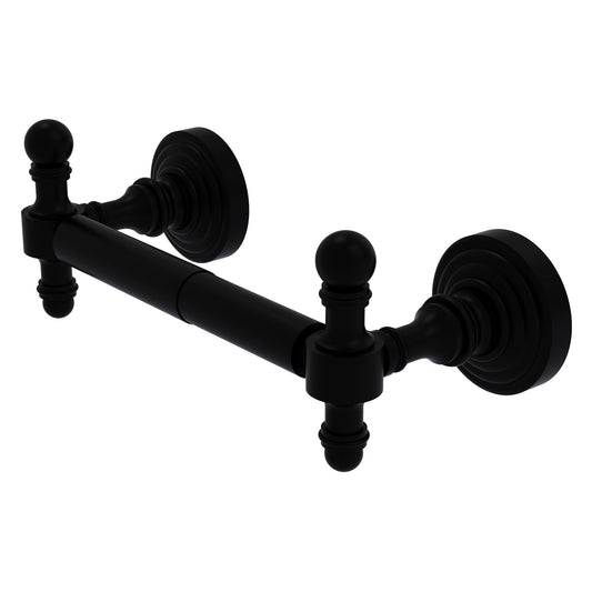 Allied Brass Retro Wave 2 Post Matte Black Toilet Tissue Holder