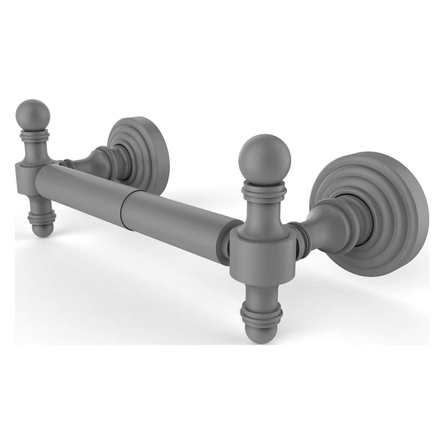 Allied Brass Retro Wave 2 Post Matte Gray Toilet Tissue Holder