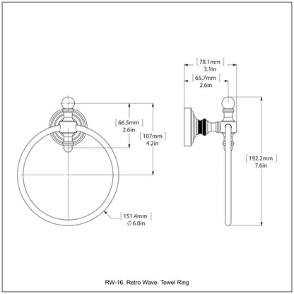 Allied Brass Retro Wave Antique Brass Towel Ring