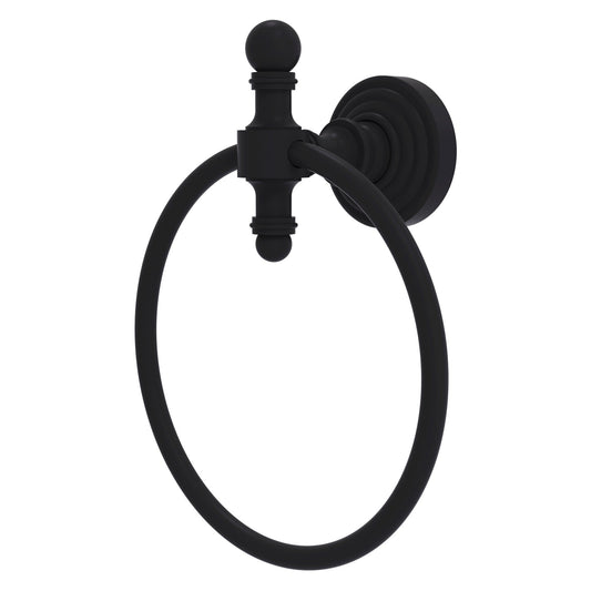 Allied Brass Retro Wave Matte Black Towel Ring
