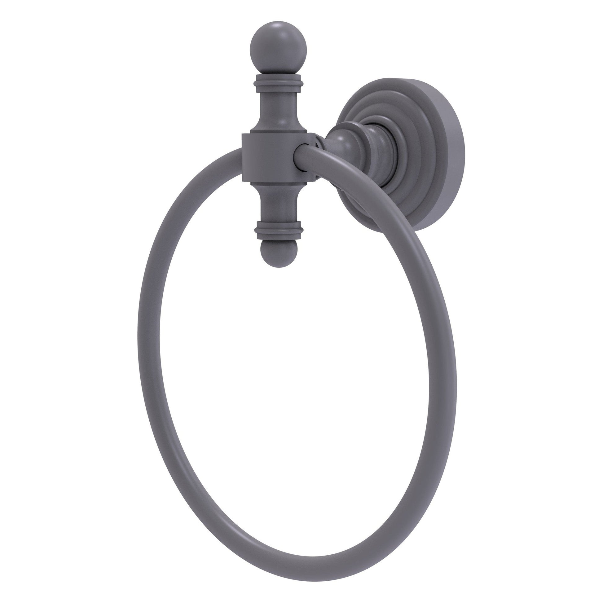 Allied Brass Retro Wave Matte Gray Towel Ring