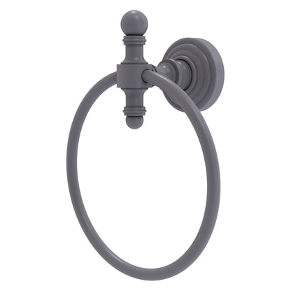 Allied Brass Retro Wave Matte Gray Towel Ring