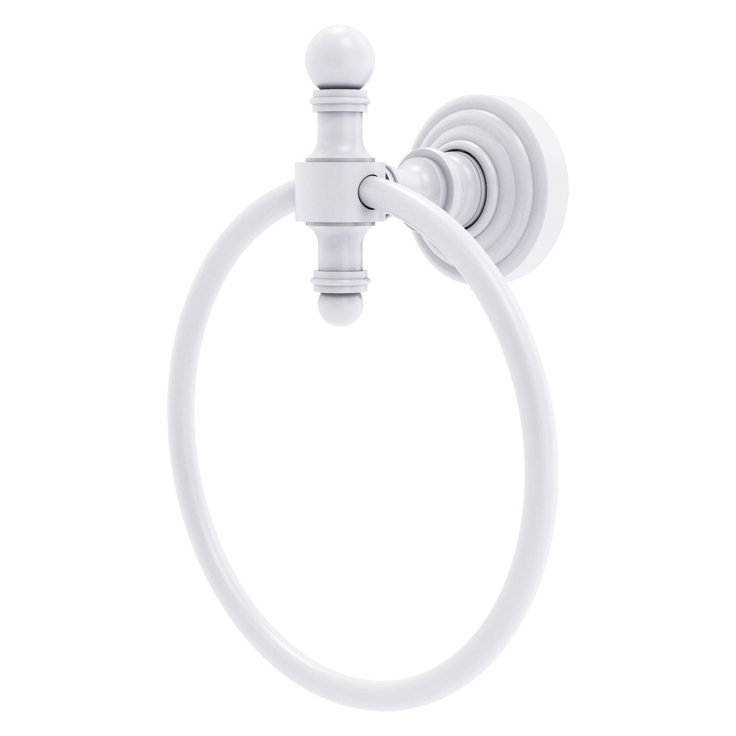 Allied Brass Retro Wave Matte White Towel Ring