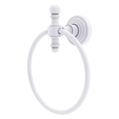 Allied Brass Retro Wave Matte White Towel Ring