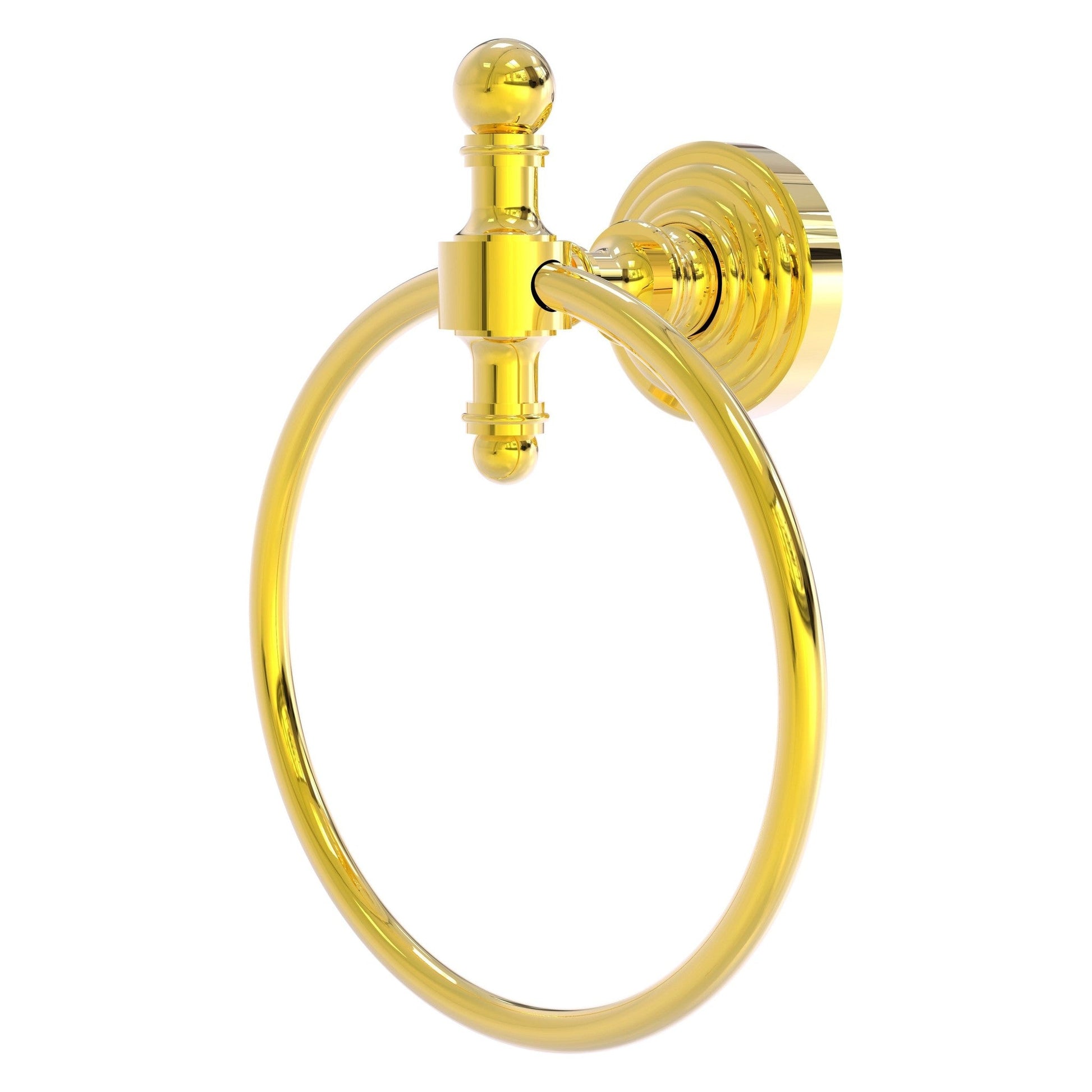 Allied Brass Retro Wave Polished Brass Towel Ring