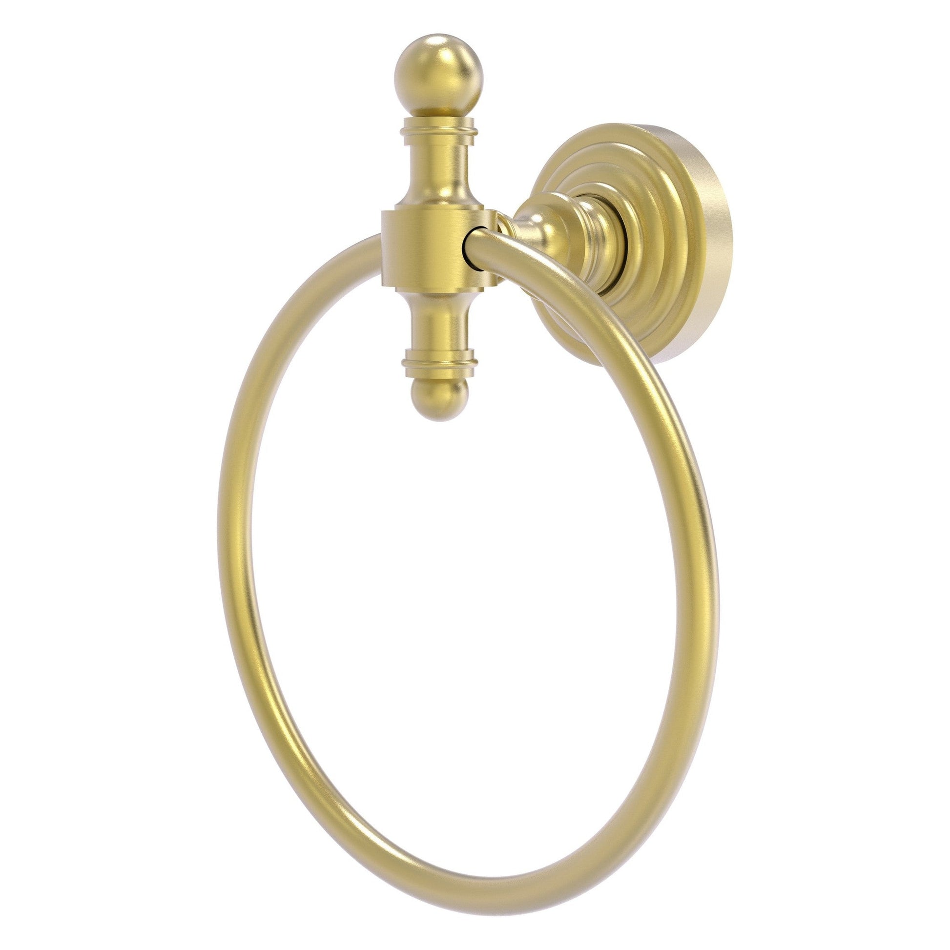 Allied Brass Retro Wave Satin Brass Towel Ring