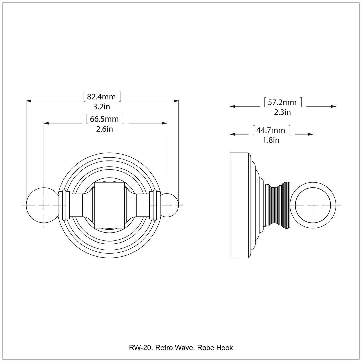 Allied Brass Retro Wave Satin Chrome Robe Hook