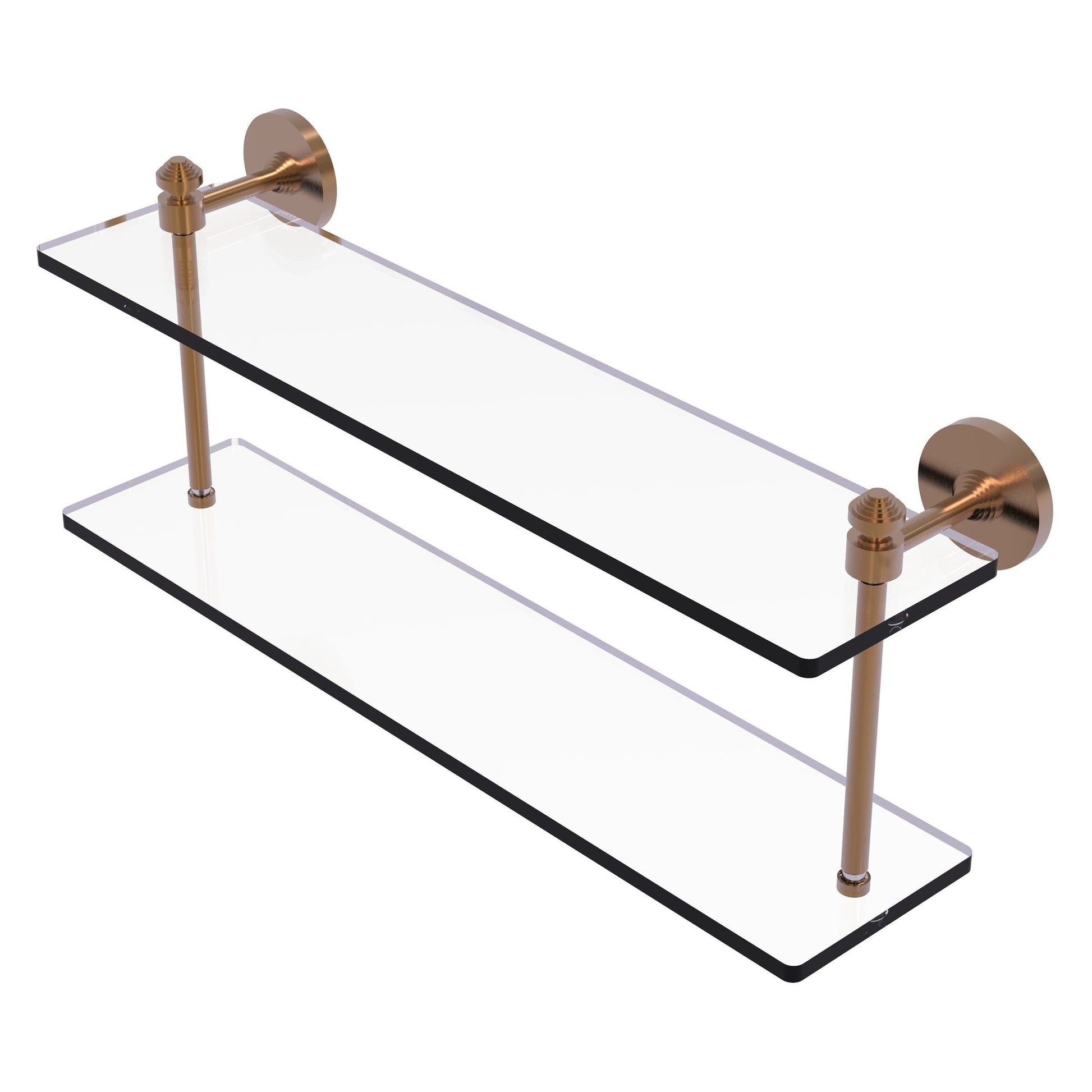 Allied Brass SB-2/22-BBR Southbeach 22" Two-Tiered Brushed Bronze Glass Shelf
