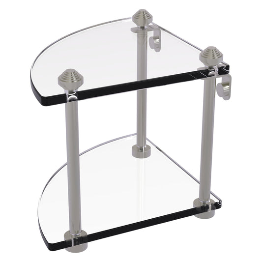 Allied Brass SB-3-SN Southbeach Satin Nickel Glass Shelf