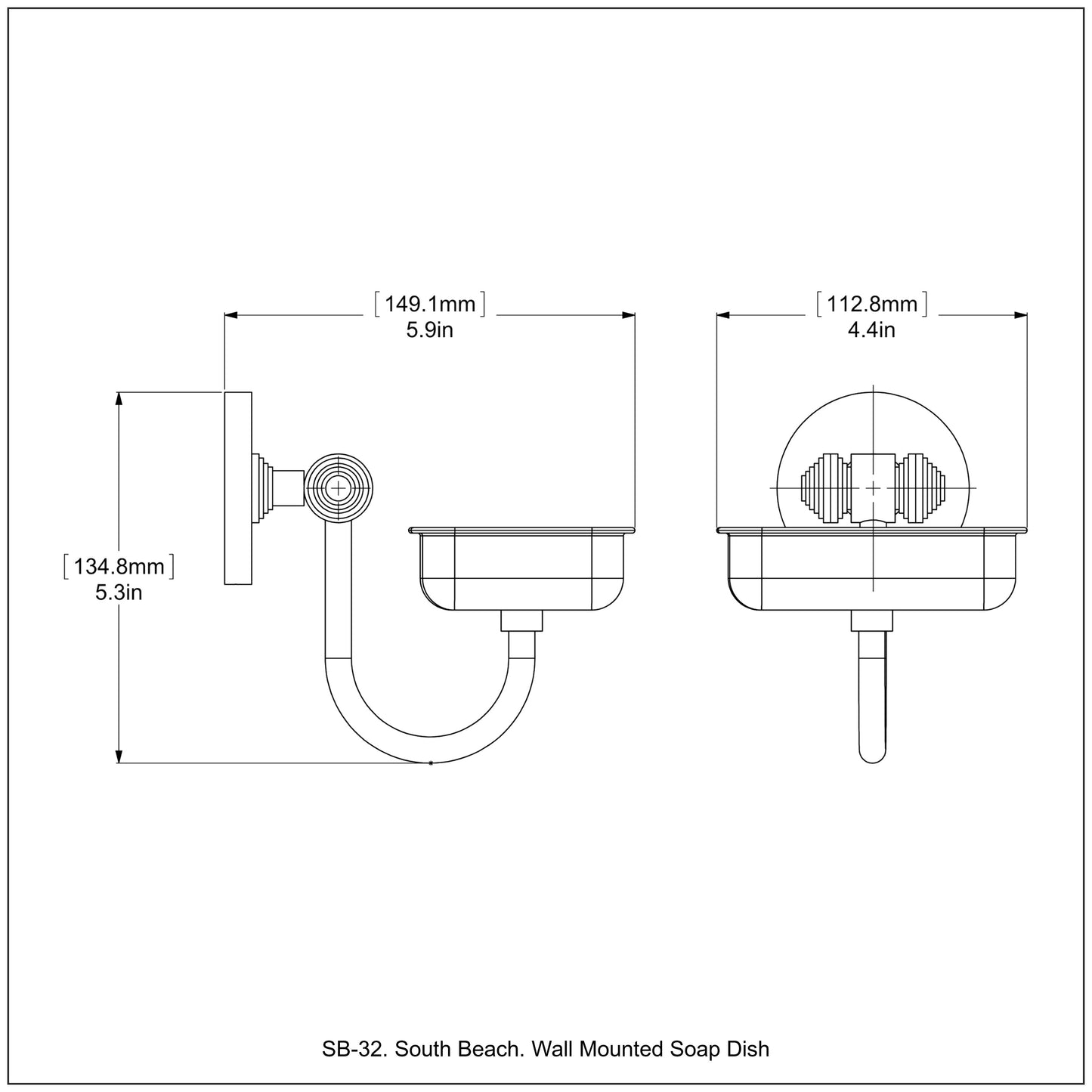 Allied Brass SB-32-SN Southbeach Satin Nickel Wall Mounted Soap Dish