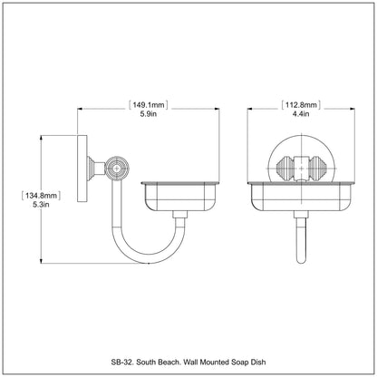 Allied Brass SB-32-SN Southbeach Satin Nickel Wall Mounted Soap Dish