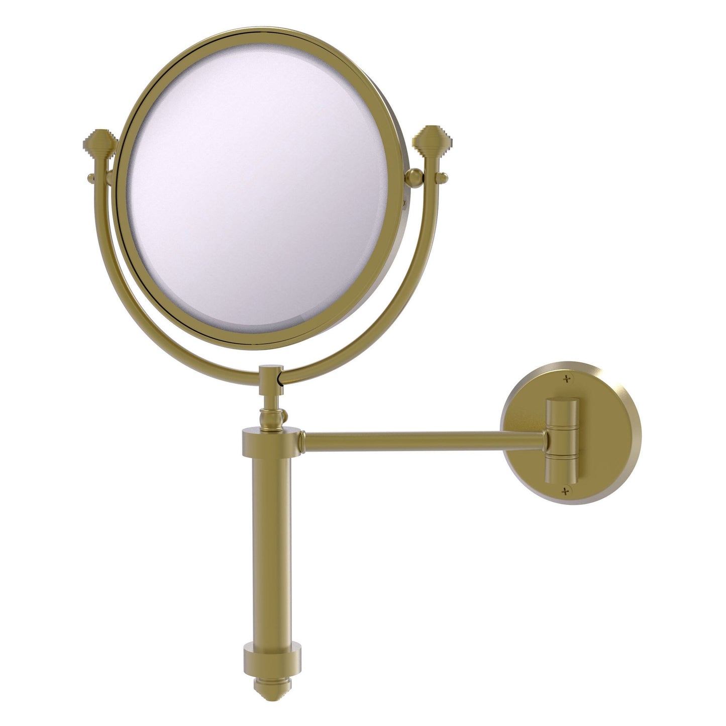 Allied Brass SB-4/2X-SBR Southbeach 8" Satin Brass Make-Up Mirrors