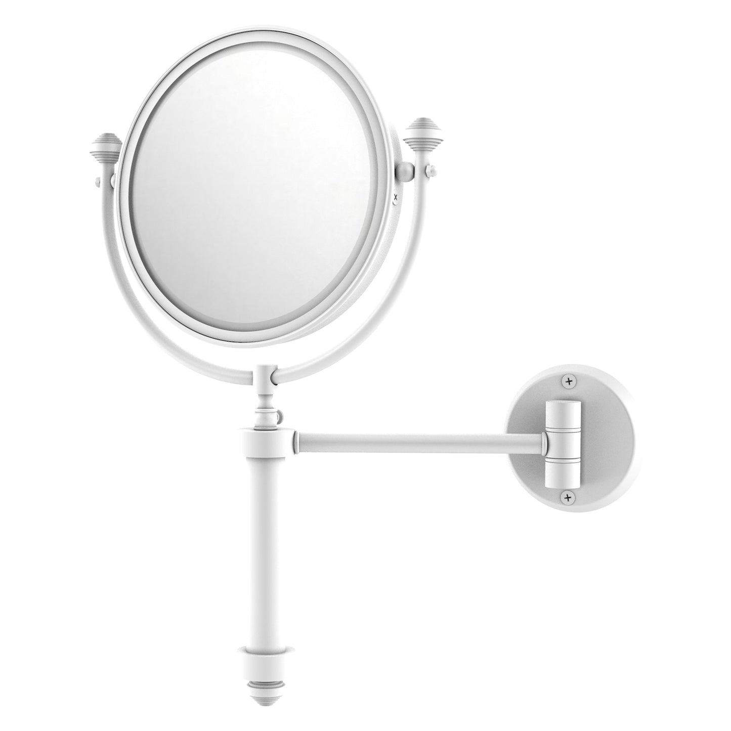 Allied Brass SB-4/3X-WHM Southbeach 8" Matte White Wall-Mounted Make-Up Mirrors