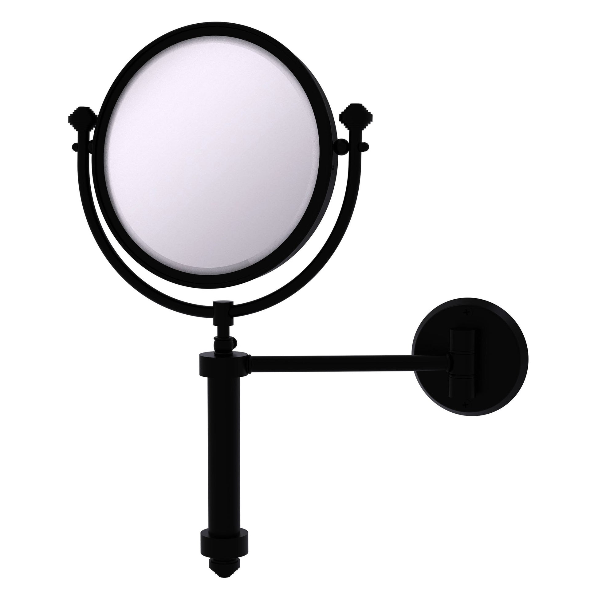 Allied Brass SB-4/4X-BKM Southbeach 8" Matte Black Wall-Mounted Make-Up Mirrors